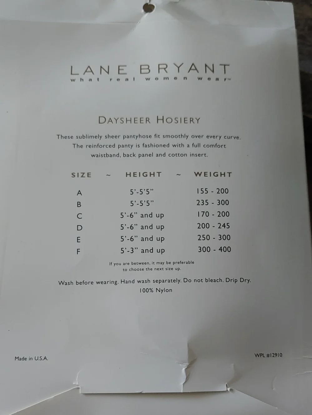 NWT Lane Bryant sz C Beige Daysheer Pantyhose